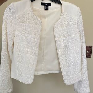 White Blazer Jacket with lace